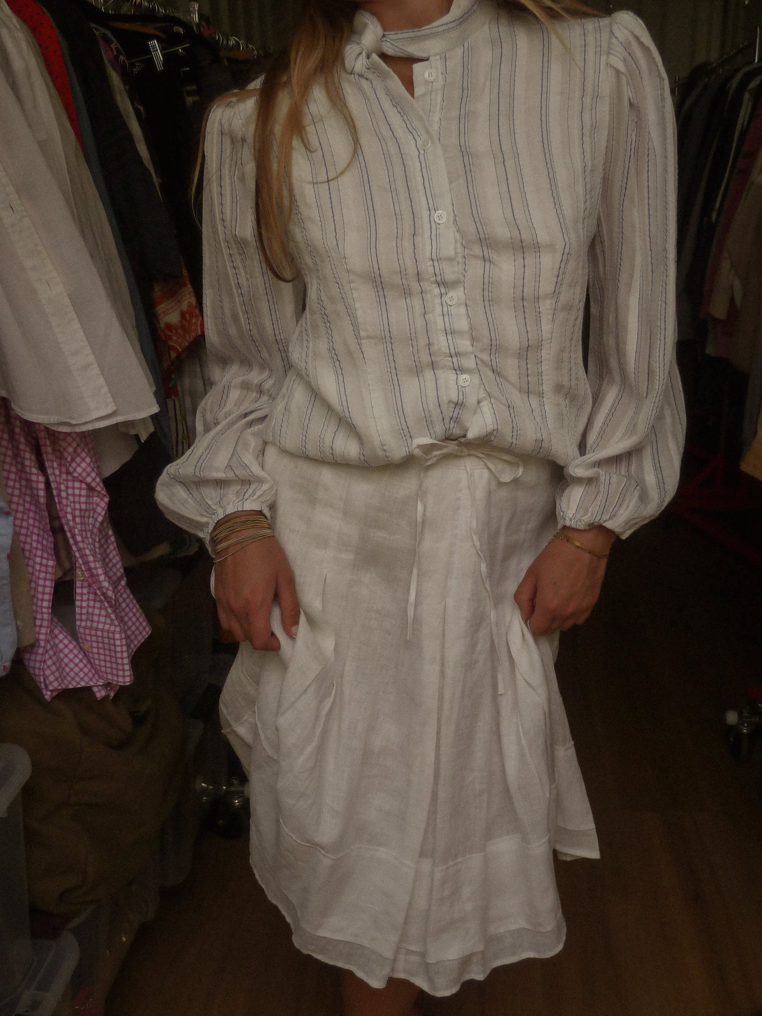 LINEN PLEATED SKIRT